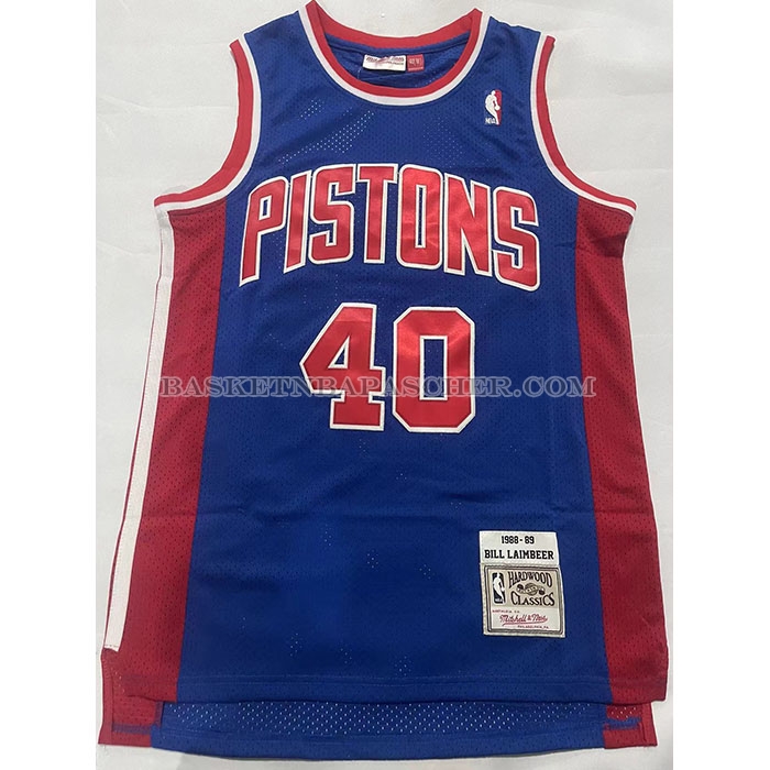 Maillot Detroit Pistons Bill Laimbeer NO 40 Mitchell & Ness 1988-89 Bleu
